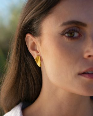 Pendientes de plata bañada en oro 18k