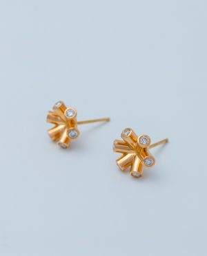 pendientes copo de nieve de oro y diamantes